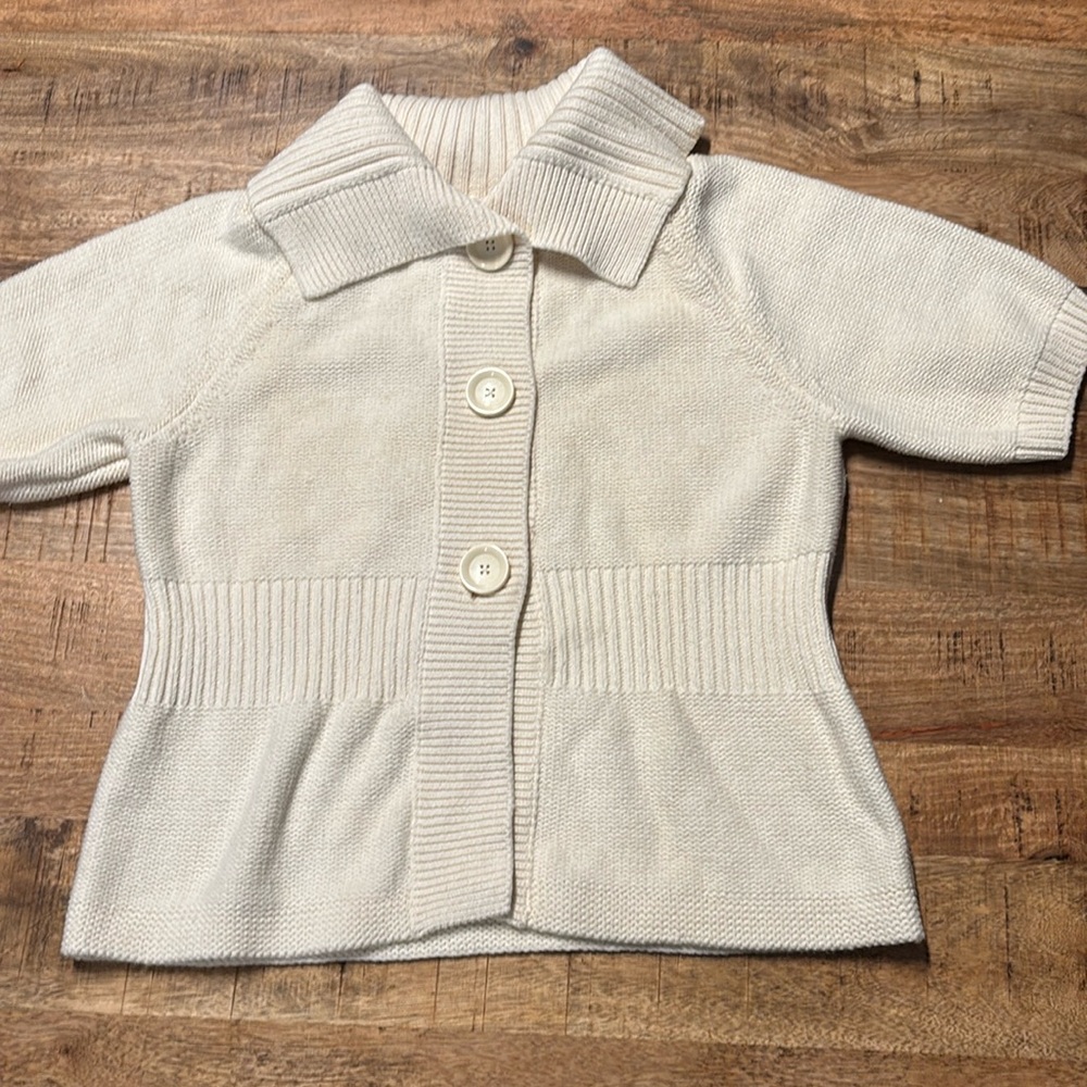 Michael Kors Button Up Cardigan / Sweater Size Large ,Short Sleeve Chunky (7)
